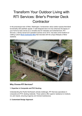 Transform Your Outdoor Living with RTI Services_ Brier's Premier Deck Contractor