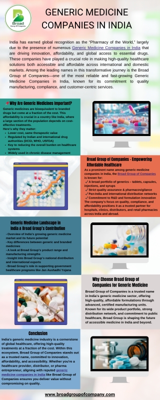 Generic Medicine Companies in India