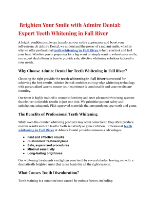 Admire Dental_ Your Best Dentist for Dentures in Fall River