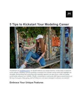 5 tips to kickstart your modeling career