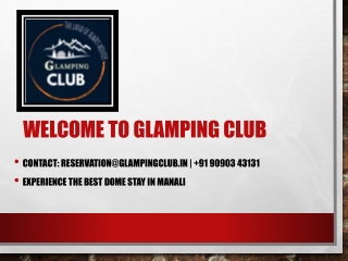 Book the Best Dome Stay in Manali Today