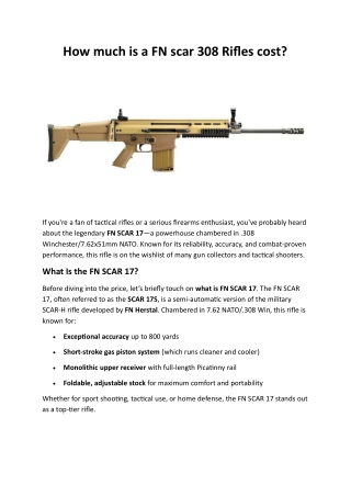 How much is a FN scar 308 Rifles cost
