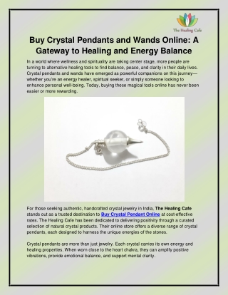 Buy Crystal Pendant Online