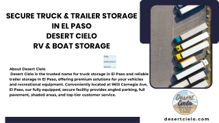 Secure Truck & Trailer Storage in El Paso – Desert Cielo RV & Boat Storage