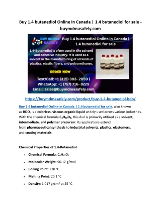 Buy 1.4 butanediol Online in Canada 1.4 butanediol for sale - buymdmasafely
