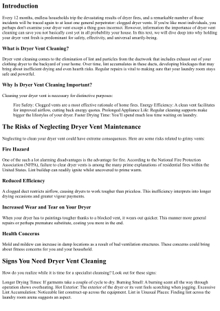 The Importance of Dryer Vent Cleaning: Keeping Your Home Safe
