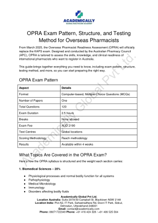 opra exam pattern structure and testing method