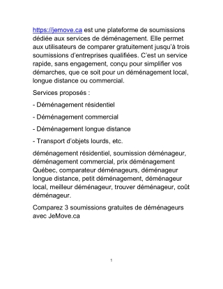 Je déménage