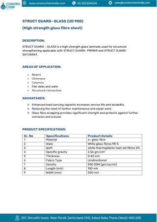 Glass Fiber Sheet Durable for Structural Strengthening