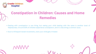 Constipation in Children Causes and Home Remedies