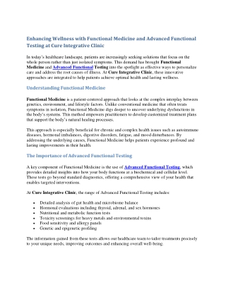 enhancing wellness with functional medicine