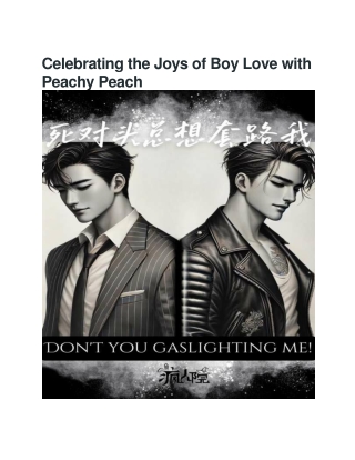 Discover Heartfelt Boy Love Stories at Peachy Peach Today