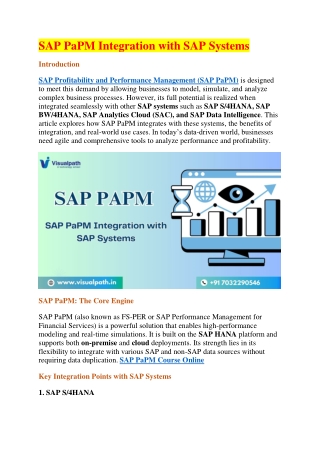 SAP PaPM Course in Hyderabad | SAP PaPM Online Training