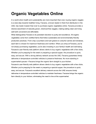 organic vegetables online in a world when health