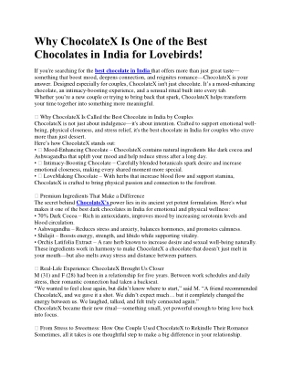 why chocolatex is one of the best chocolates