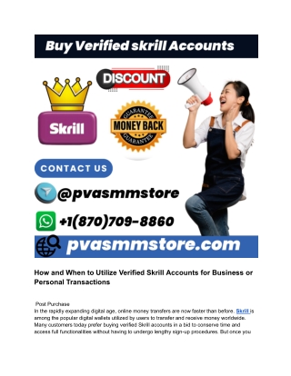how and when to utilize verified skrill accounts