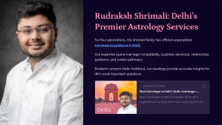 Rudraksh Shrimali Delhis Premier Astrology Services