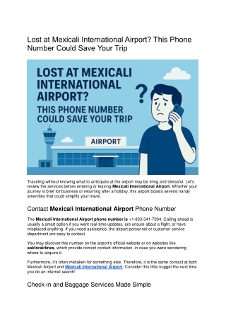 Lost at Mexicali International Airport