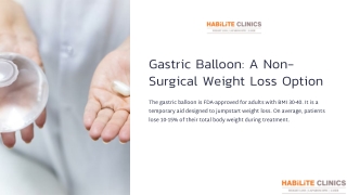 Gastric Balloon Non Surgical Weight Loss Option