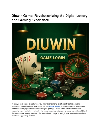 diuwin game revolutionizing the digital lottery