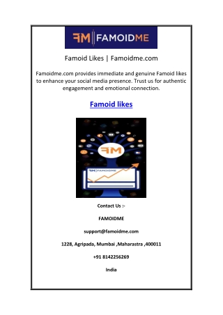 Famoid Likes | Famoidme.com