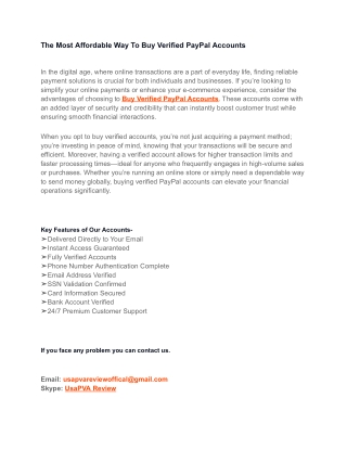 A Safer Way to Handle Your Money - Buy Verified PayPal Accounts