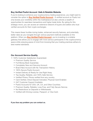A Safer Way to Handle Your Money - Buy Verified Paxful Account
