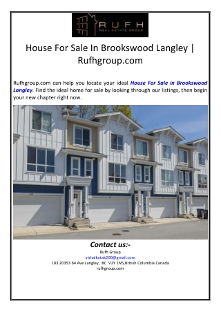 House For Sale In Brookswood Langley | Rufhgroup.com