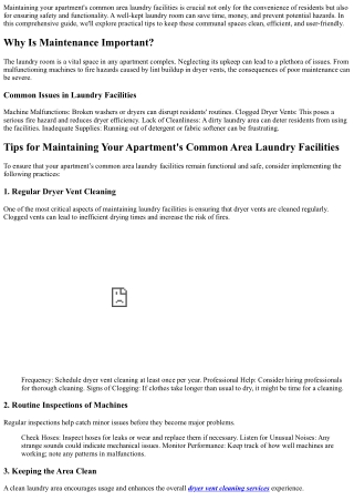 Tips for Maintaining Your Apartment's Common Area Laundry Facilities