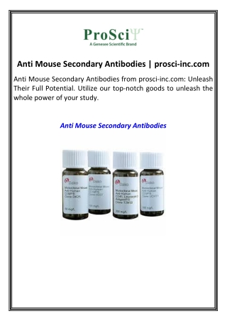 Anti Mouse Secondary Antibodies  prosci-inc.com