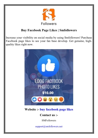 Buy Facebook Page Likes   Smfollowers