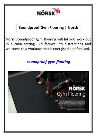 Soundproof Gym Flooring  Norsk