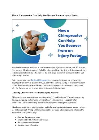 Chiropractic Interventions for Injury Recovery: Dr. Walid Kesserwani