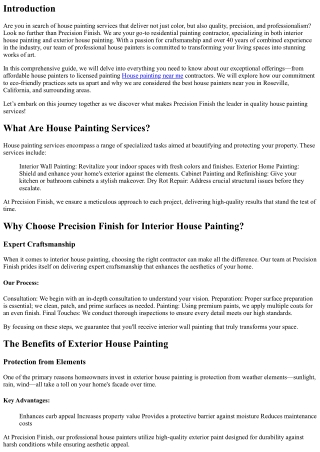 Discover the Precision Finish Difference: Quality House Painting Services