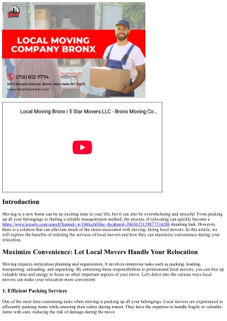 local moving bronx 5 star movers llc bronx moving