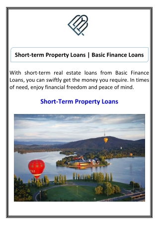Short-term Property Loans  Basic Finance Loans