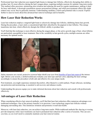 Professional Laser Hair Reduction