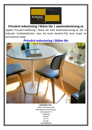 Prisvärd redovisning i Skåne län awatredovisning.se