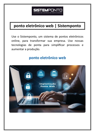 ponto eletrônico web | Sistemponto