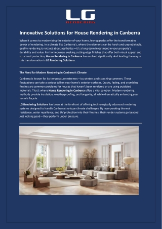 innovative solutions for house rendering