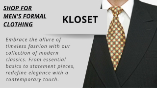 Shop For Men's Formal Clothing