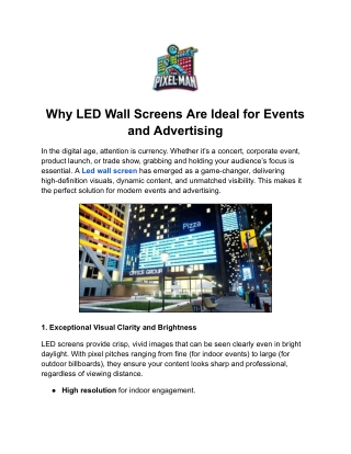 why led wall screens are ideal for events