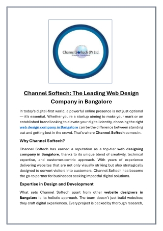 channel softech the leading web design company