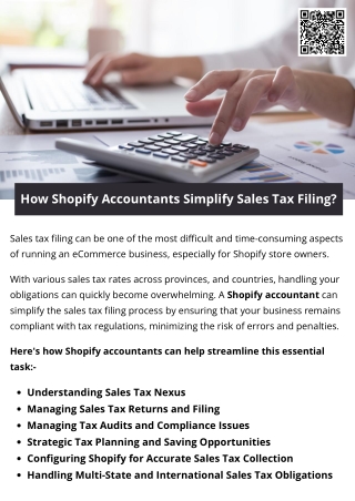 How Shopify Accountants Simplify Sales Tax Filing?