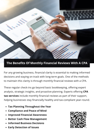 The Benefits Of Monthly Financial Reviews With A CPA