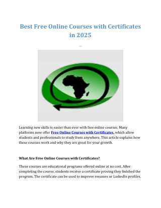 Best Free Online Courses with Certificates in 2025