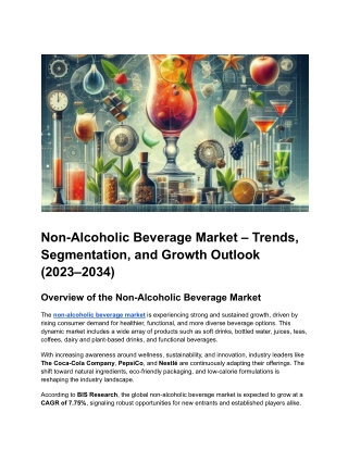 Non-Alcoholic Beverage Market – Trends, Segmentation, and Growth Outlook (2023–2