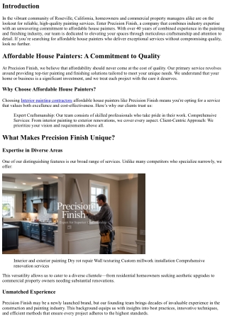 Exceptional Services at Fair Prices: Meet the Team at Precision Finish
