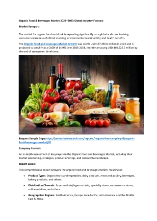 Organic Food & Beverages Market 2023–2033 Global Industry Forecast