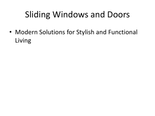 sliding windows and doors